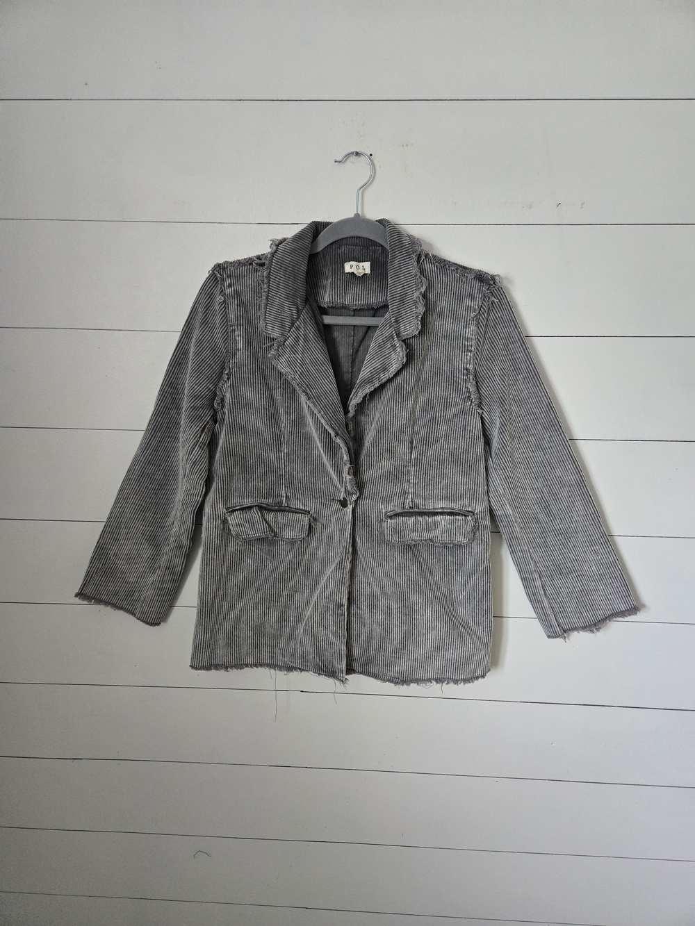 POL Mineral Wash Gray Corduroy Blazer Jacket Sz S